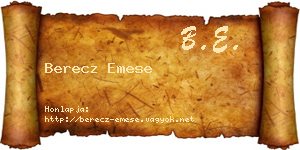 Berecz Emese névjegykártya